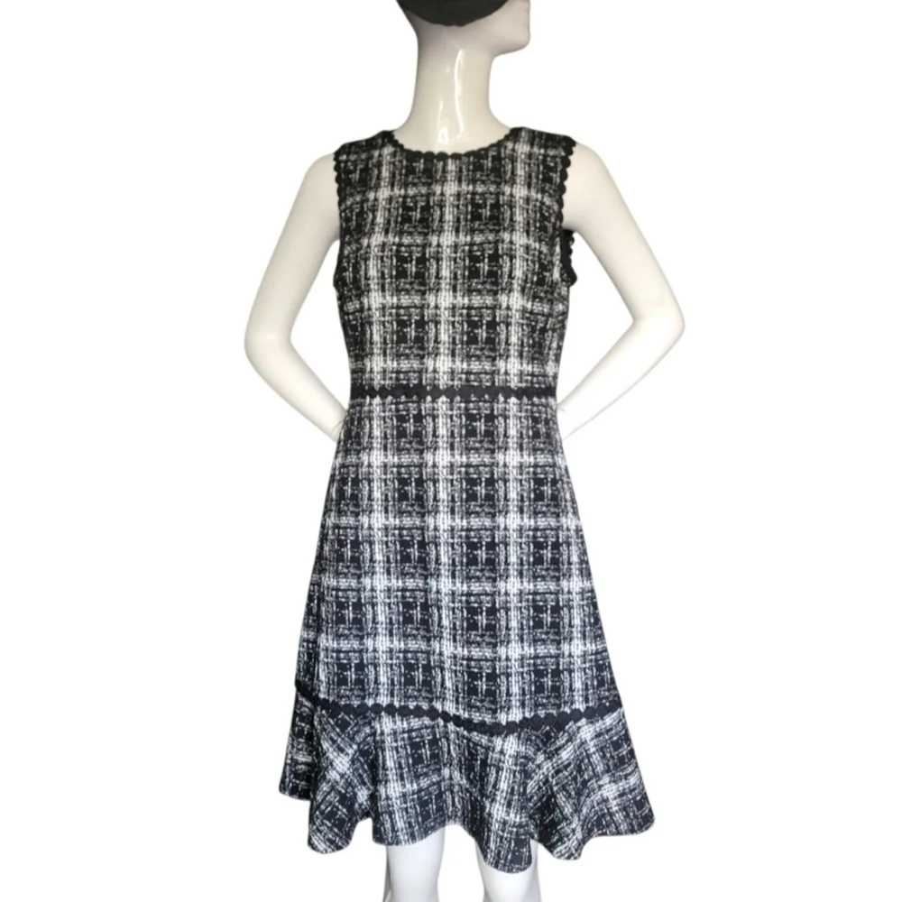 Karl Lagerfeld | Black and White | Checkered Mini Dress - Picture 3 of 6